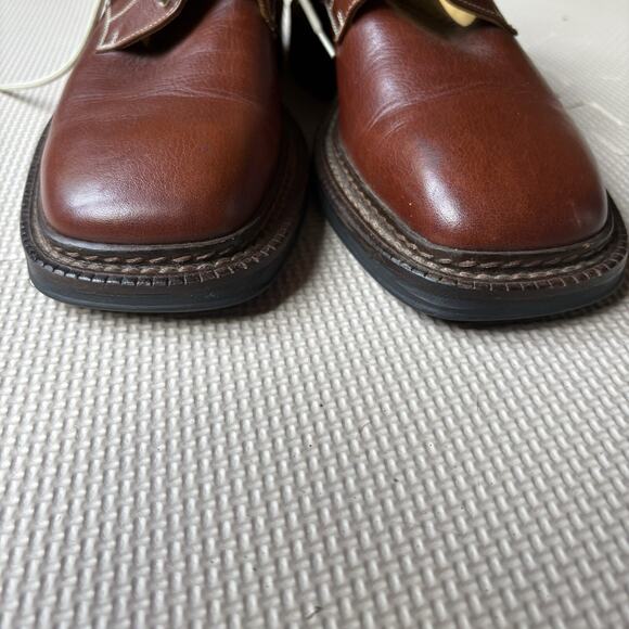 Navyboot Swiss Made Mens Brown Leather Derby Shoes Square Toe Italy Sole EU 41 - Picture 5 of 11